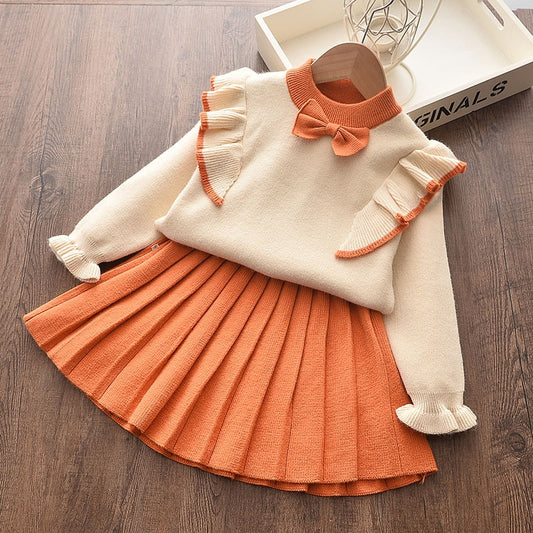 Ensemble chic orange pour enfant fille