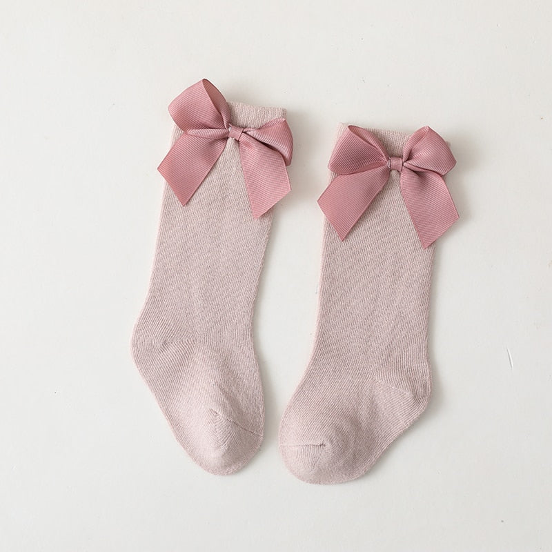 Chaussettes mi longues avec nœud pour fille