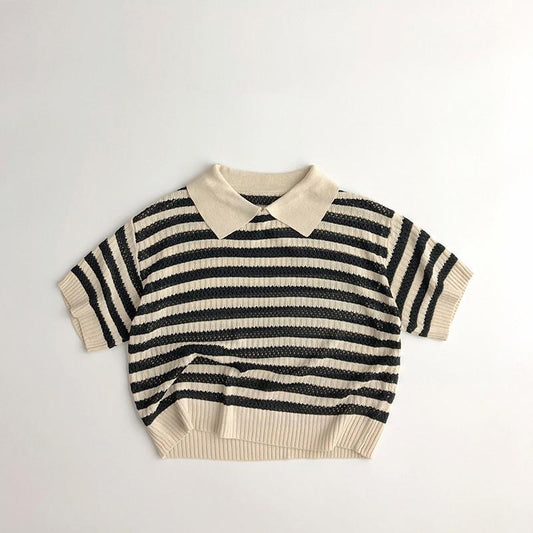 Polo enfant garçon manches courtes en tricot