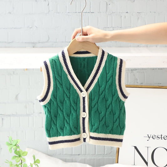 Gilet vert sans manche pour bébé garçon 