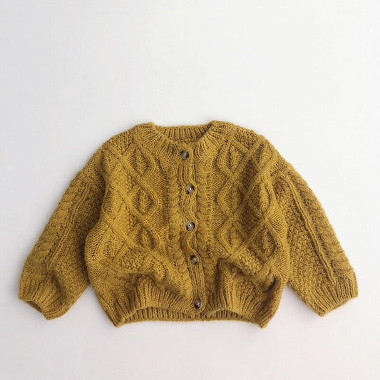 Cardigan jaune en tricot enfant garçon