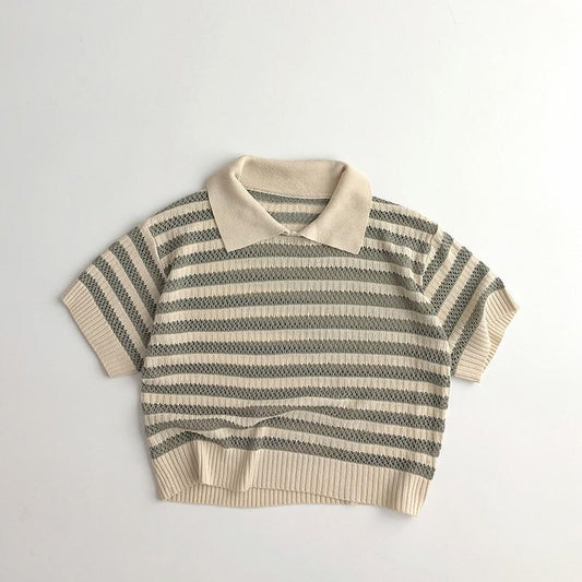 Polo enfant garçon manches courtes en tricot